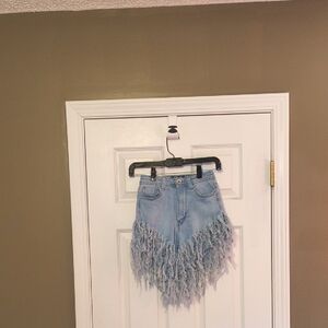 Women's Frilled Bottom Jean Shorts